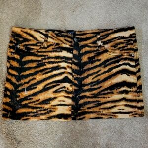 Nyc Tripp Tiger Print Mini Skirt Sz Large